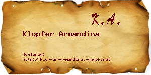 Klopfer Armandina névjegykártya
